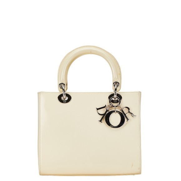 Dior Shoulder Enamel Bag 2Way Beige - Picture 1 of 11